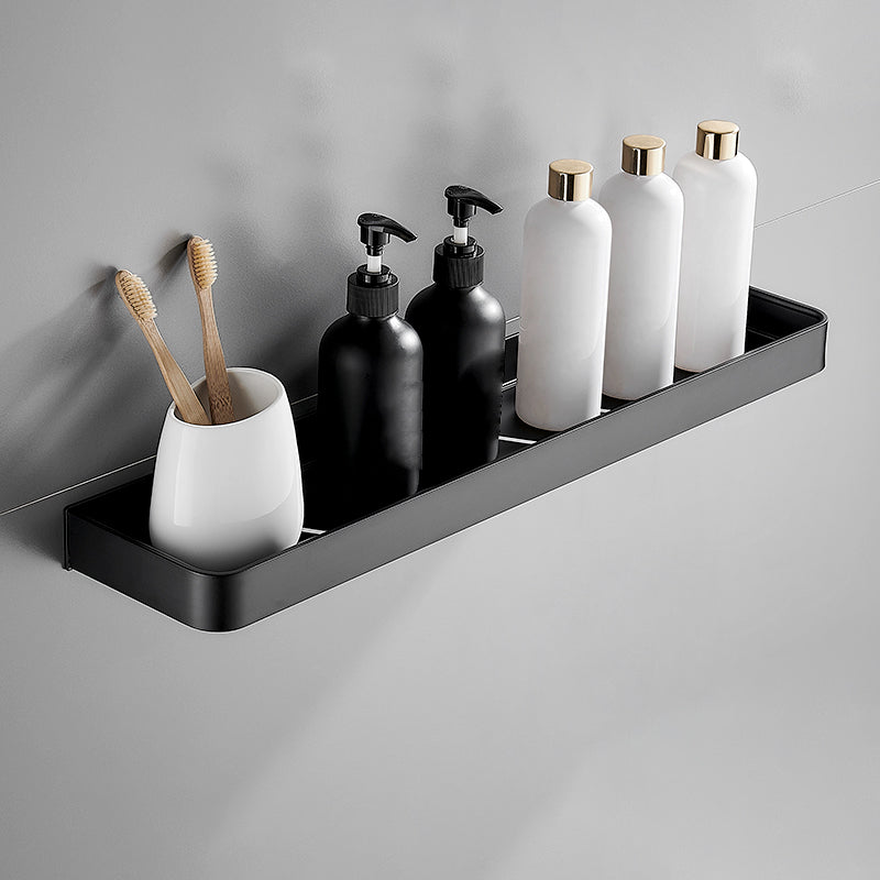 Sleek Matte Black Wall Shelf for Organized Bathrooms | elesira
