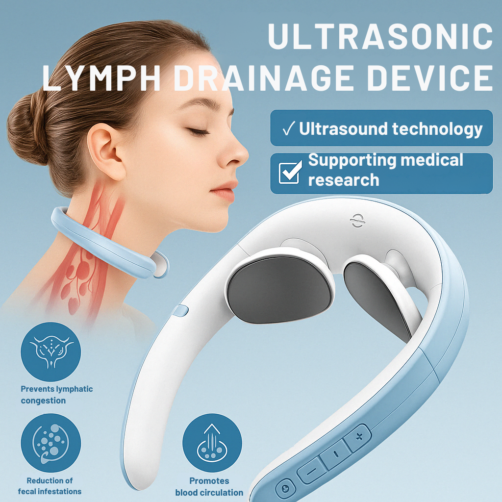 Wireless Neck Massage Device - Ultrasound Lymphatic Drainage Aid | elesira