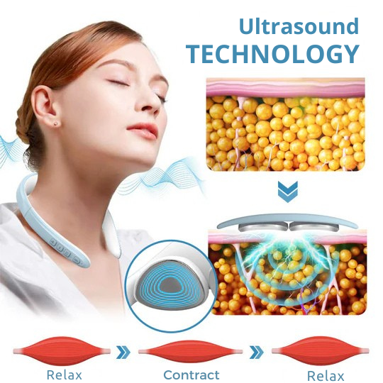 Wireless Neck Massage Device - Ultrasound Lymphatic Drainage Aid | elesira