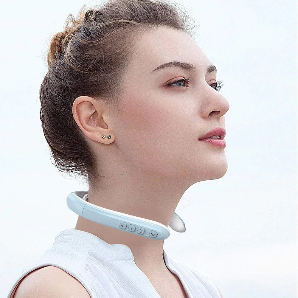 Wireless Neck Massage Device - Ultrasound Lymphatic Drainage Aid | elesira