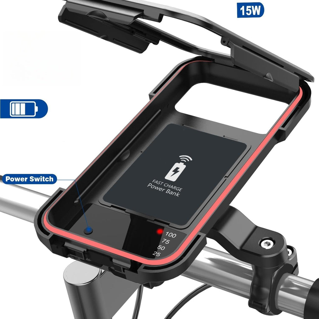 Wireless Charging Bicycle Phone Mount – Waterproof Design | elesira