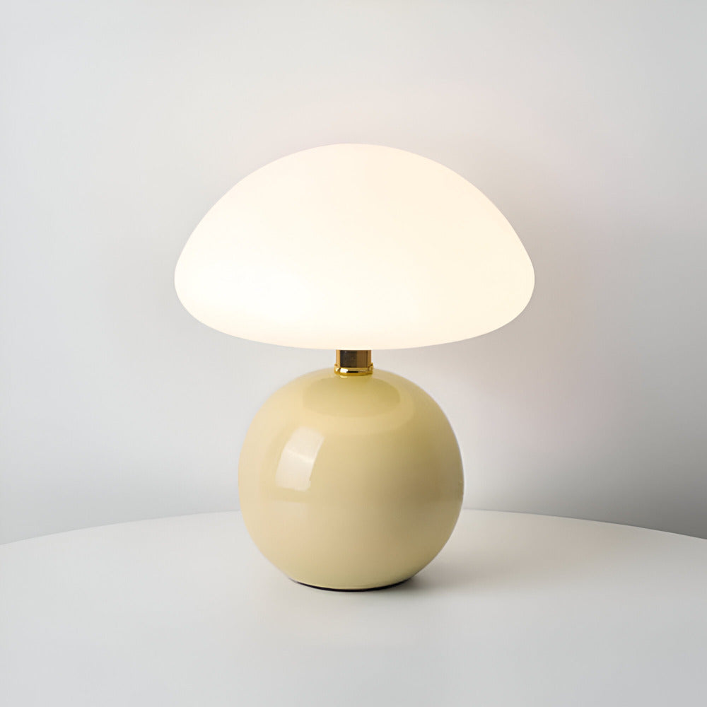 Lumera | Sleek Bauhaus Style Mushroom LED Table Lamp with Adjustable 3-Color Mood Lighting for Contemporary Interiors | elesira