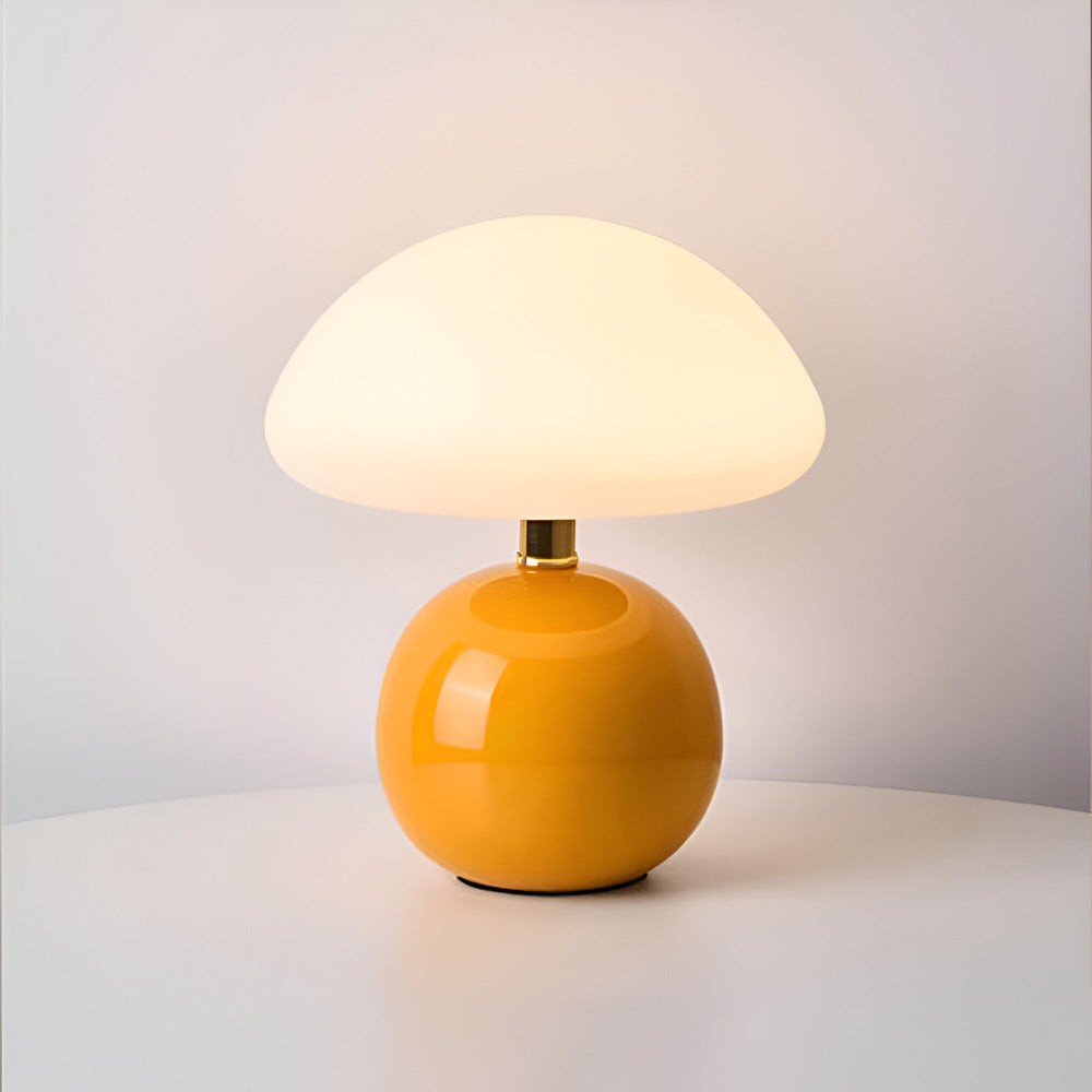 Lumera | Sleek Bauhaus Style Mushroom LED Table Lamp with Adjustable 3-Color Mood Lighting for Contemporary Interiors | elesira