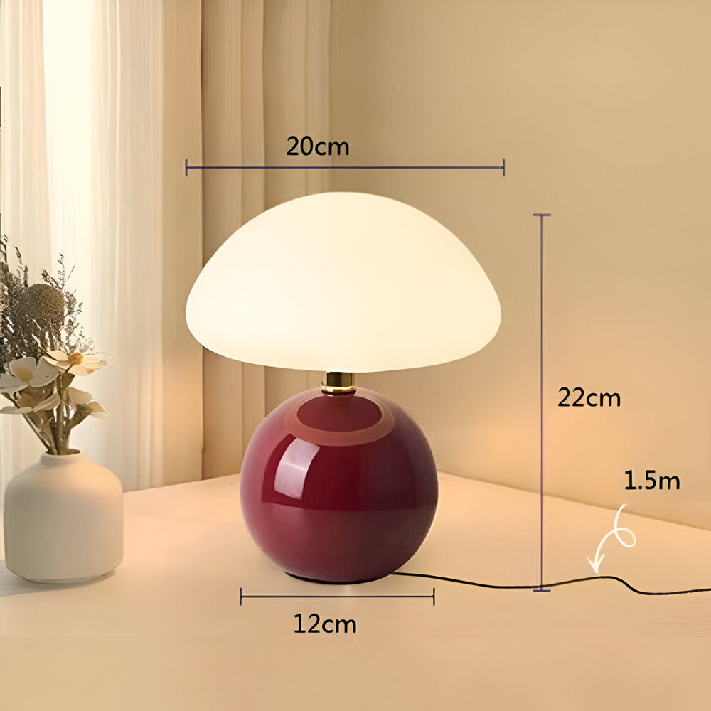 Lumera | Sleek Bauhaus Style Mushroom LED Table Lamp with Adjustable 3-Color Mood Lighting for Contemporary Interiors | elesira