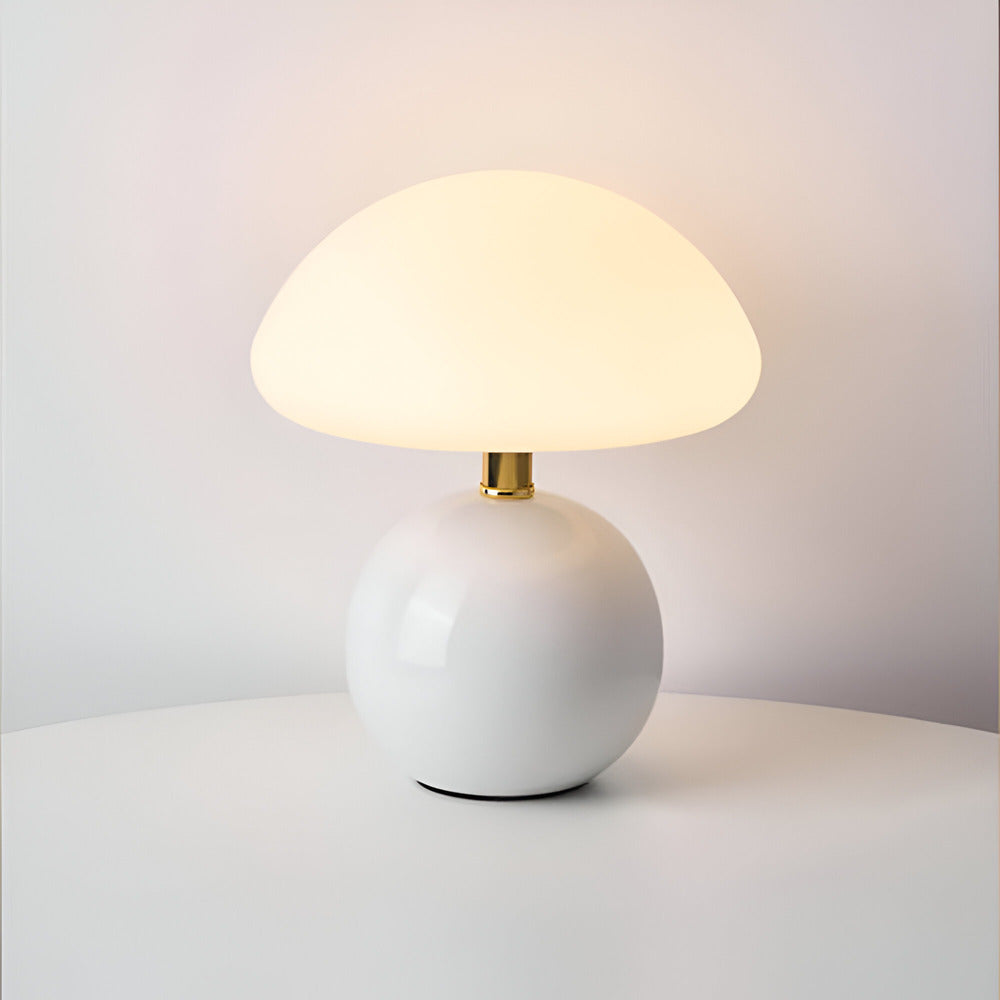 Lumera | Sleek Bauhaus Style Mushroom LED Table Lamp with Adjustable 3-Color Mood Lighting for Contemporary Interiors | elesira
