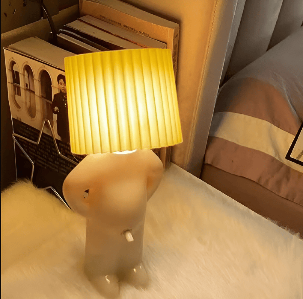 Mirova | Creative LED Table Lamp With Cute Shy Boy Figurine | elesira