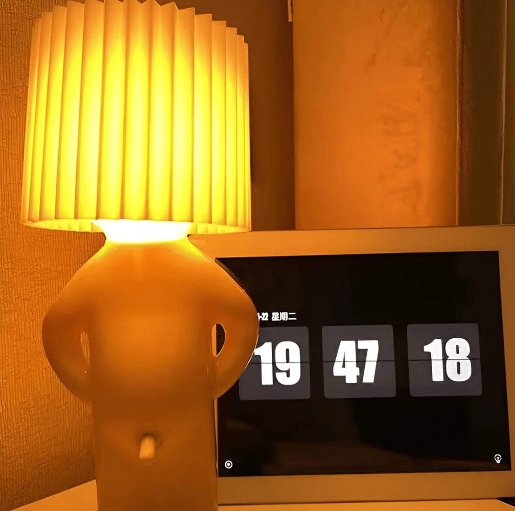 Mirova | Creative LED Table Lamp With Cute Shy Boy Figurine | elesira