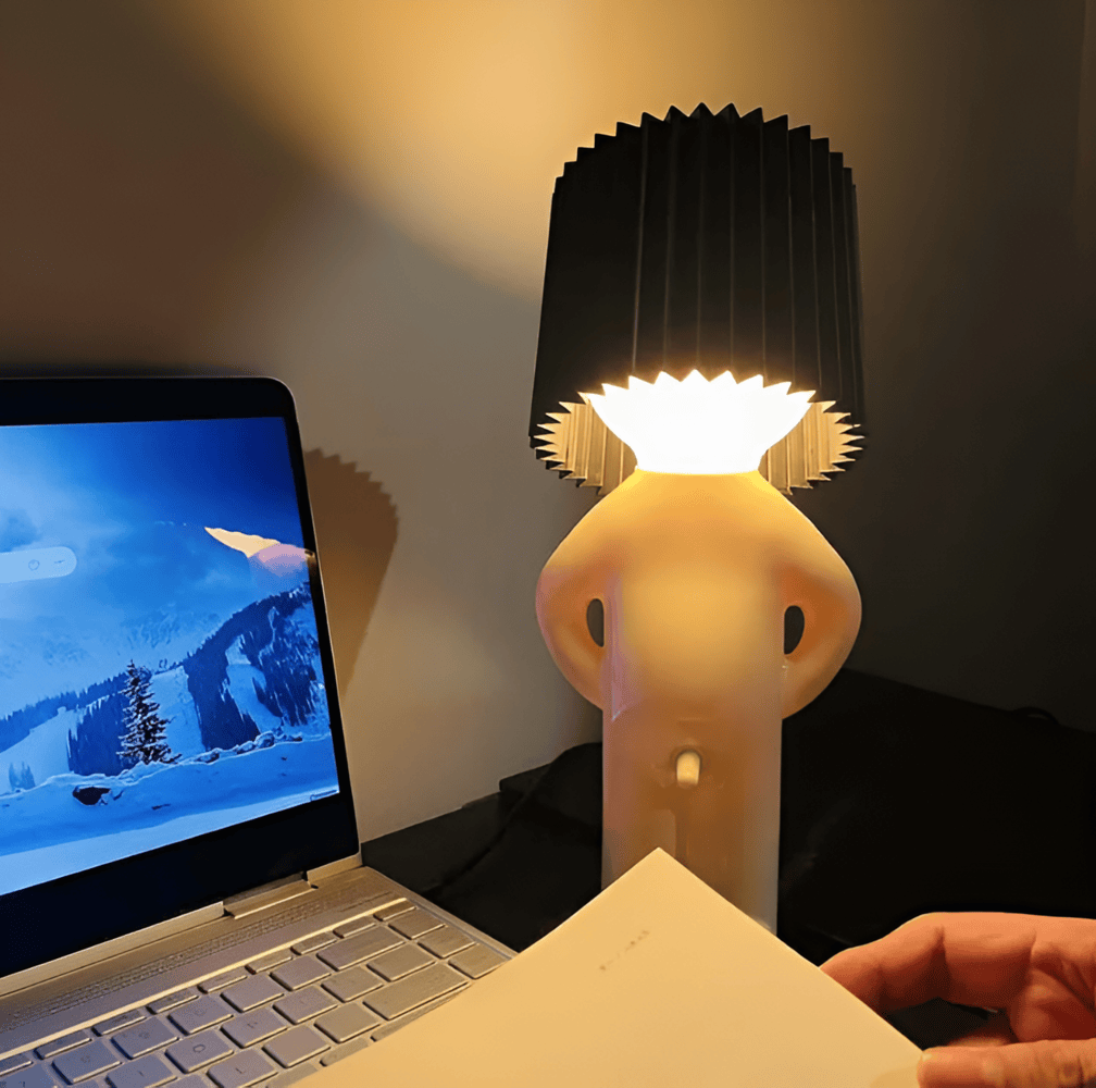Mirova | Creative LED Table Lamp With Cute Shy Boy Figurine | elesira