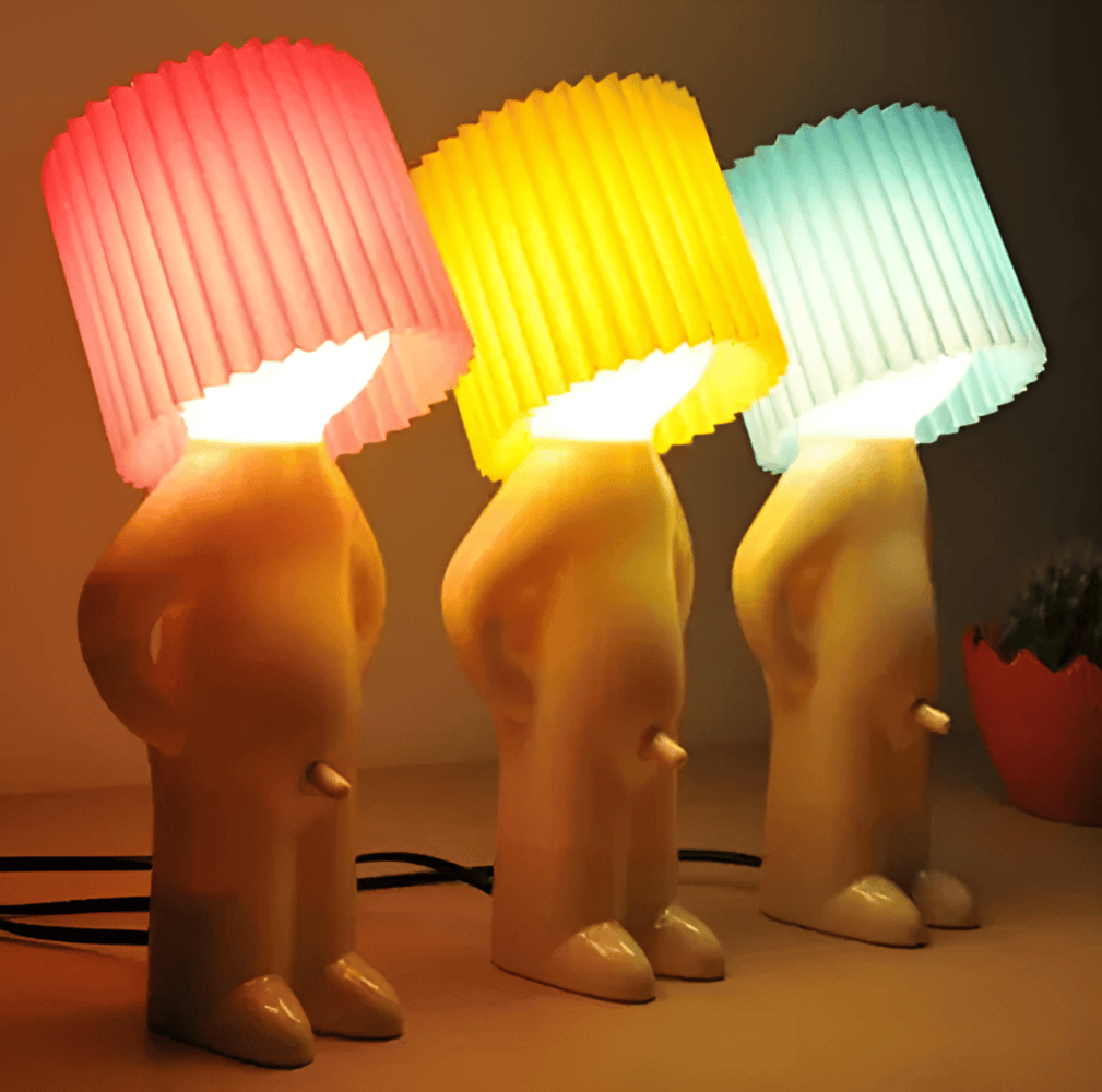 Mirova | Creative LED Table Lamp With Cute Shy Boy Figurine | elesira