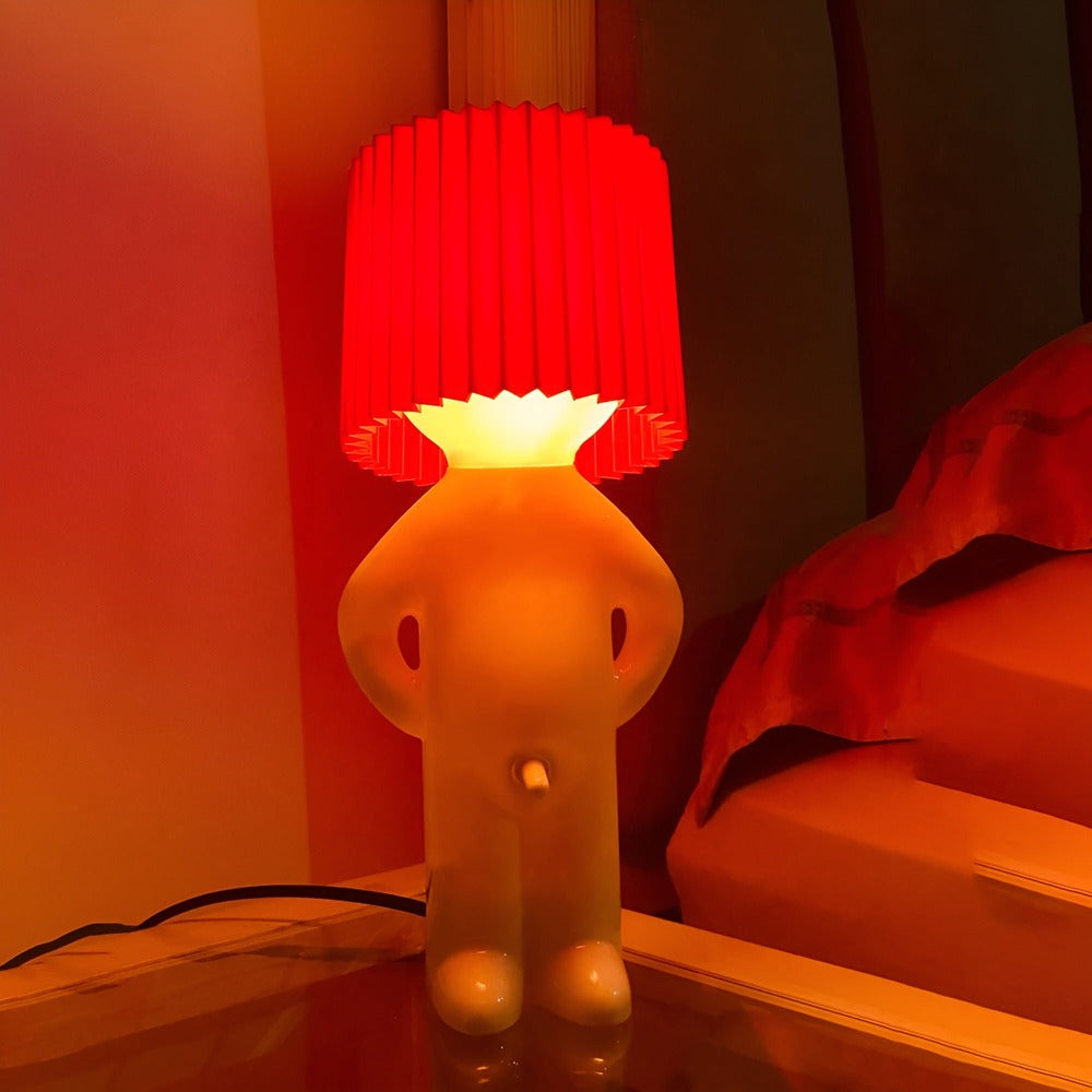 Mirova | Creative LED Table Lamp With Cute Shy Boy Figurine | elesira