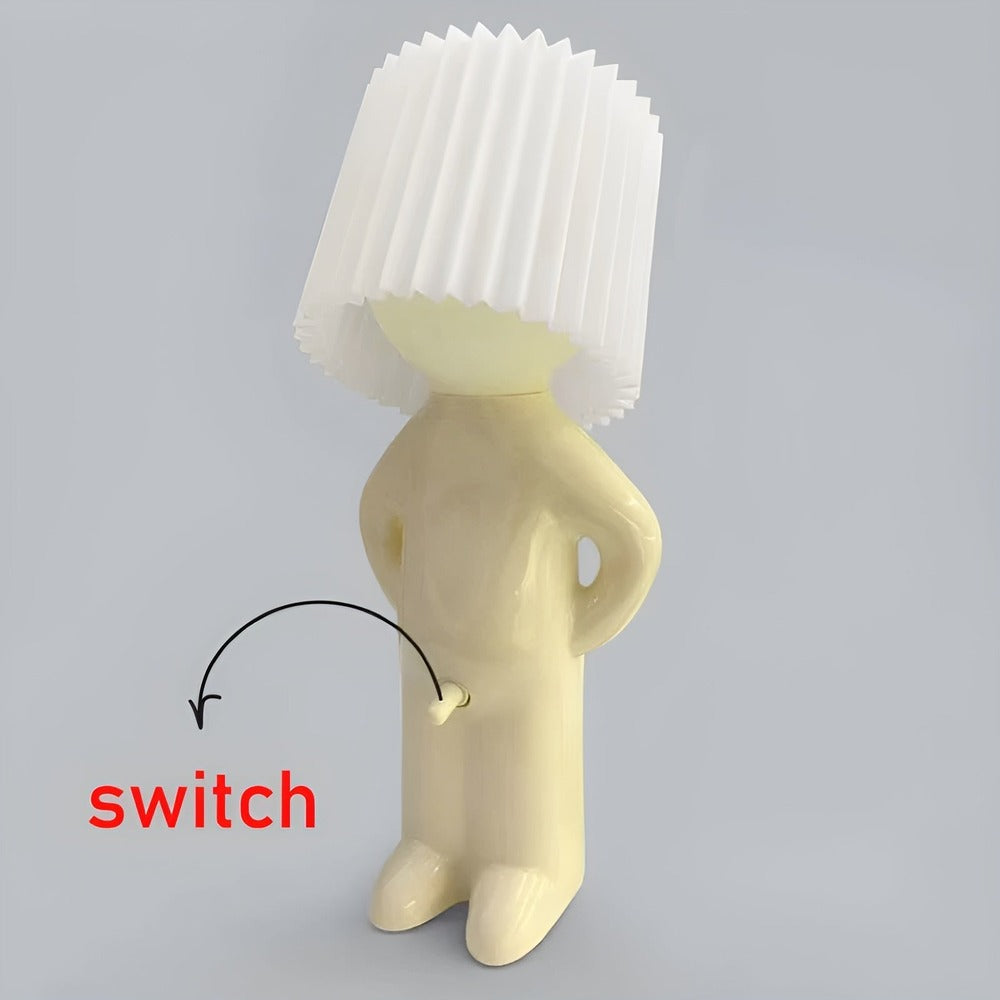 Mirova | Creative LED Table Lamp With Cute Shy Boy Figurine | elesira