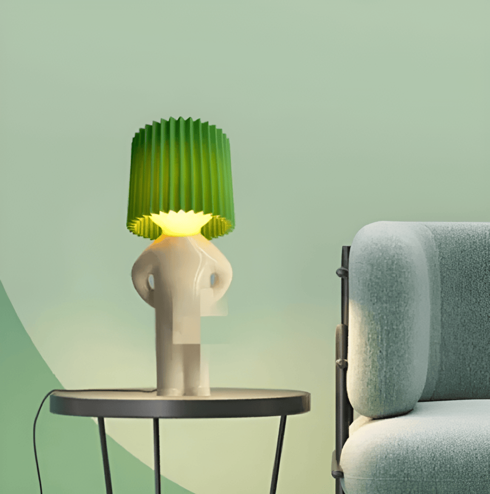 Mirova | Creative LED Table Lamp With Cute Shy Boy Figurine | elesira