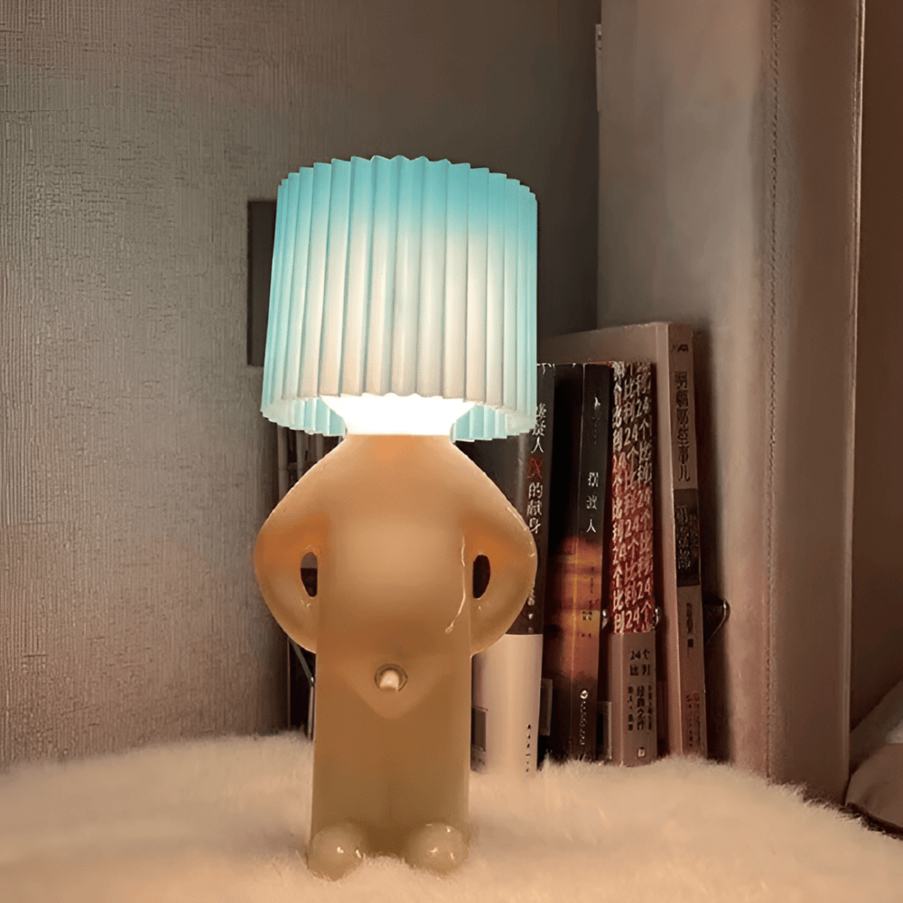 Mirova | Creative LED Table Lamp With Cute Shy Boy Figurine | elesira