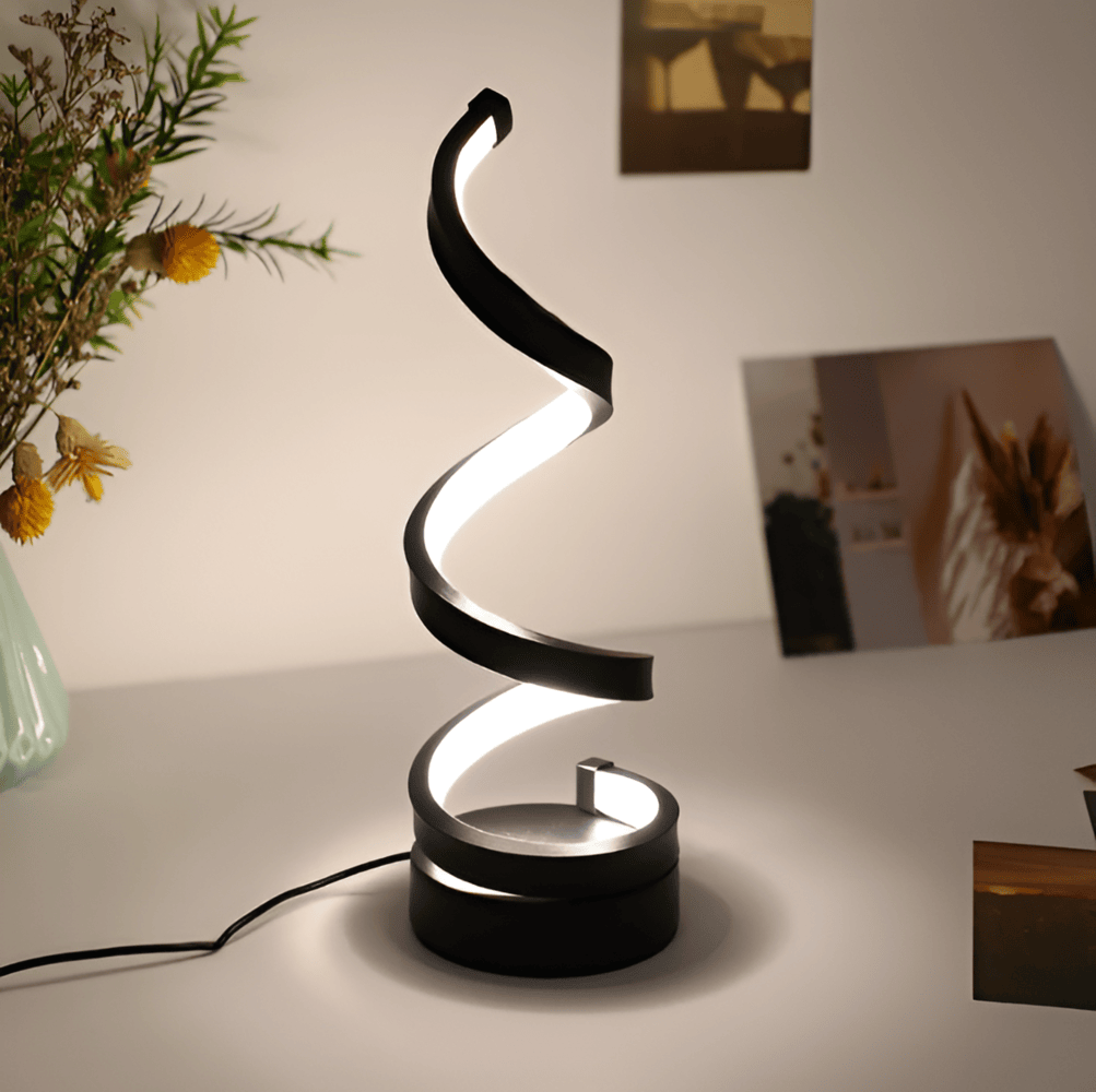 LumaSpire | Spiralformet LED-bordlampe med berøringskontroll | elesira