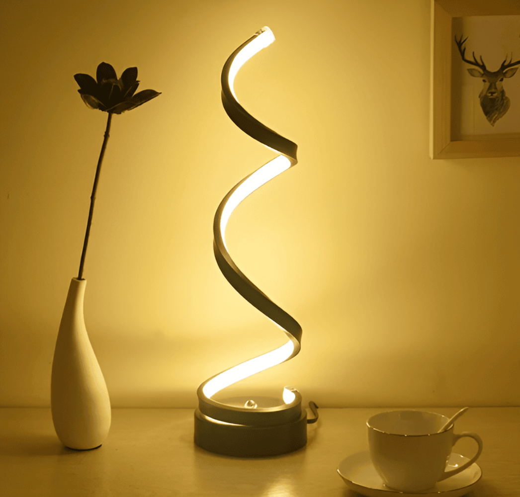 LumaSpire | Spiralformet LED-bordlampe med berøringskontroll | elesira