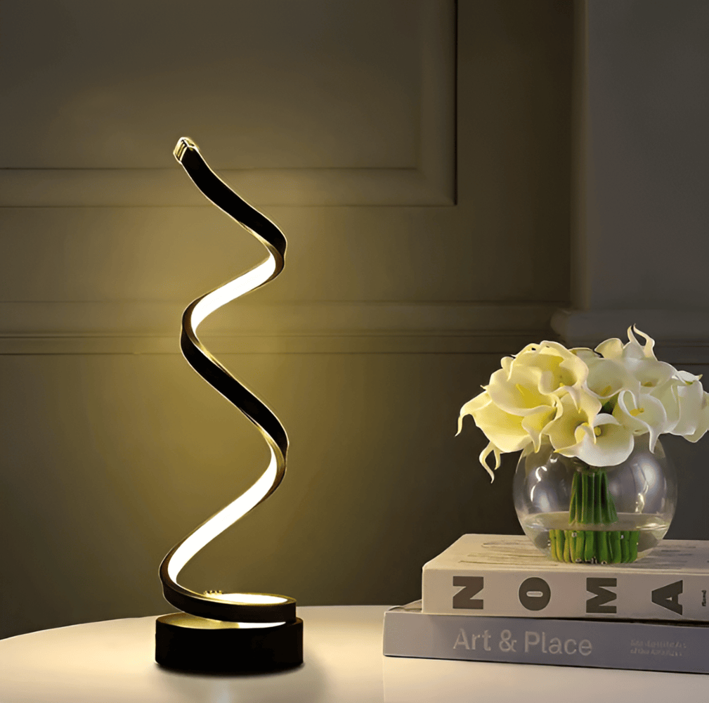LumaSpire | Spiralformet LED-bordlampe med berøringskontroll | elesira