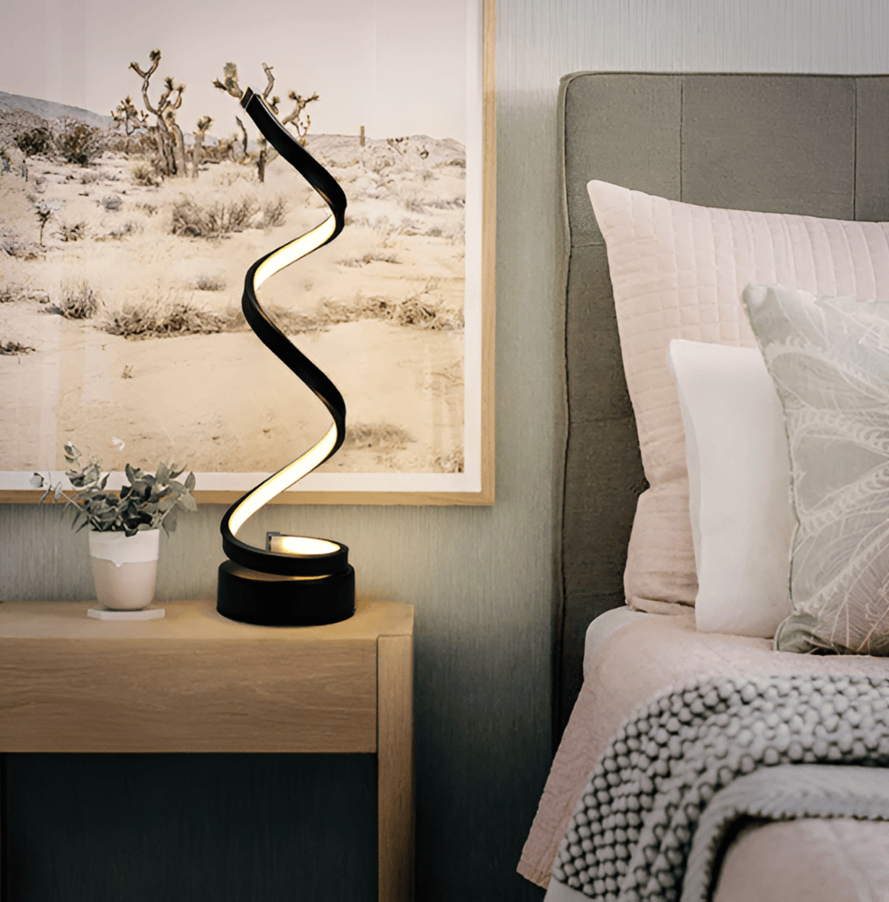 LumaSpire | Spiralformet LED-bordlampe med berøringskontroll | elesira
