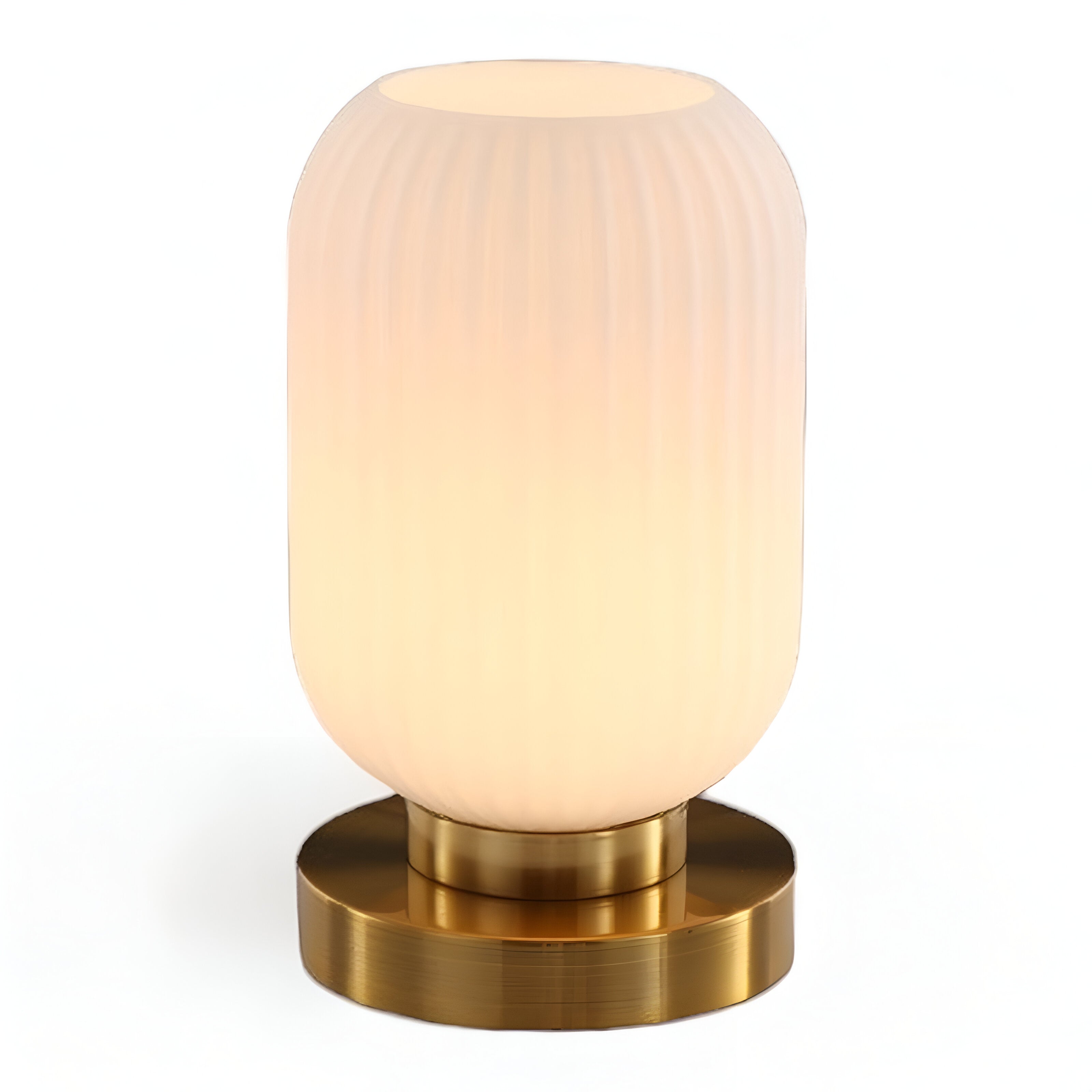 LumaRidge Table Lamp | Ribbed Nordic Glass LED Light for Warm, Elegant Rooms | elesira