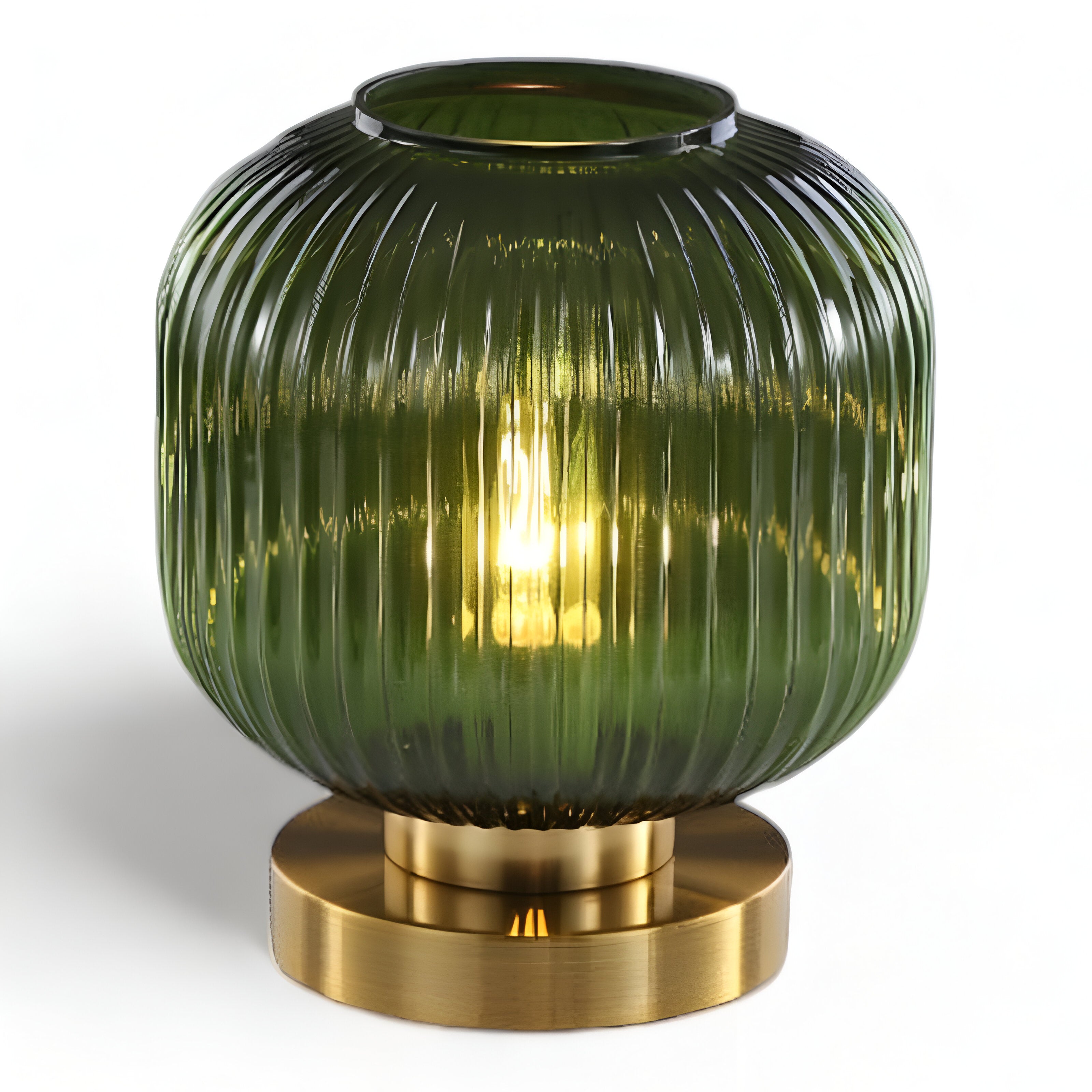 LumaRidge Table Lamp | Ribbed Nordic Glass LED Light for Warm, Elegant Rooms | elesira