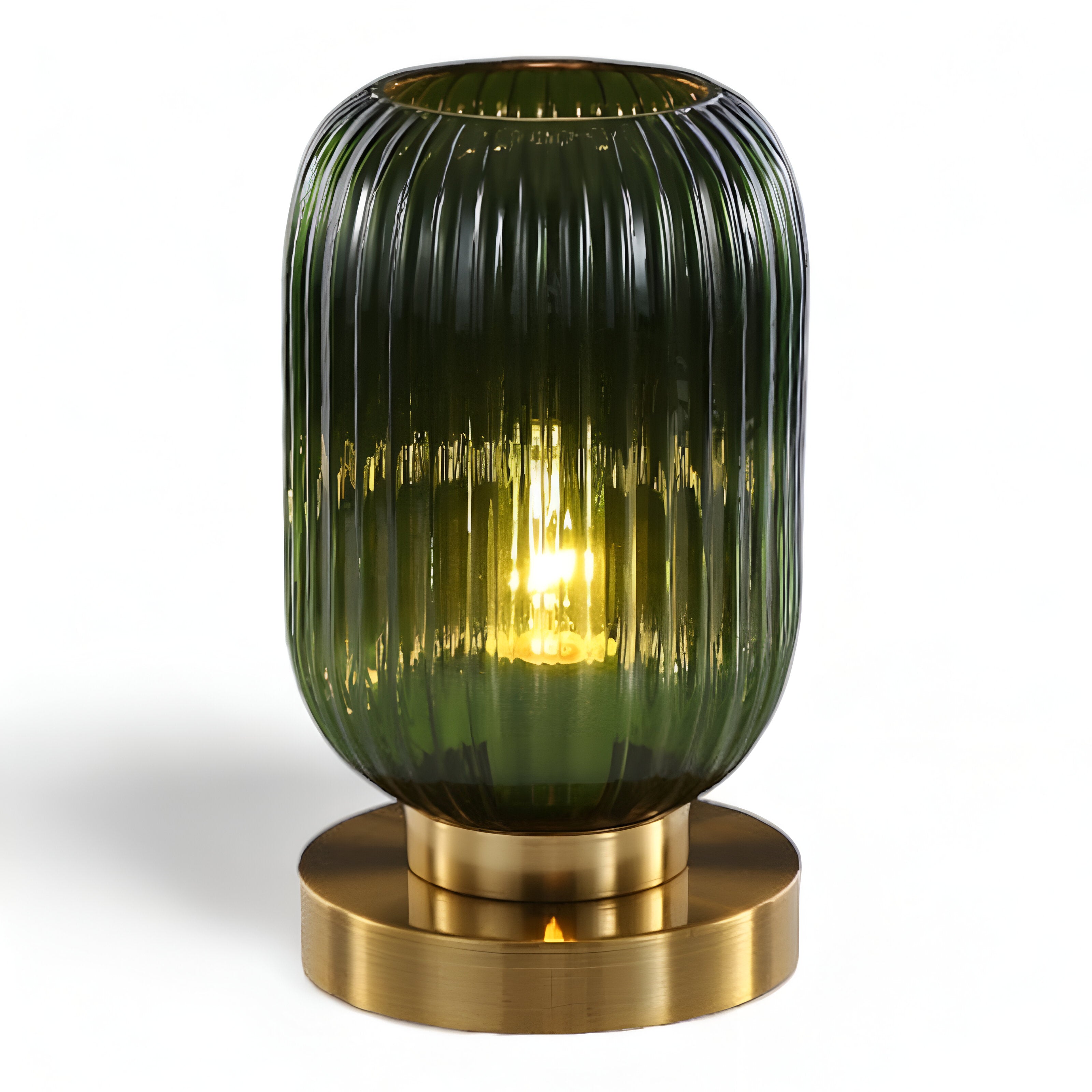 LumaRidge Table Lamp | Ribbed Nordic Glass LED Light for Warm, Elegant Rooms | elesira
