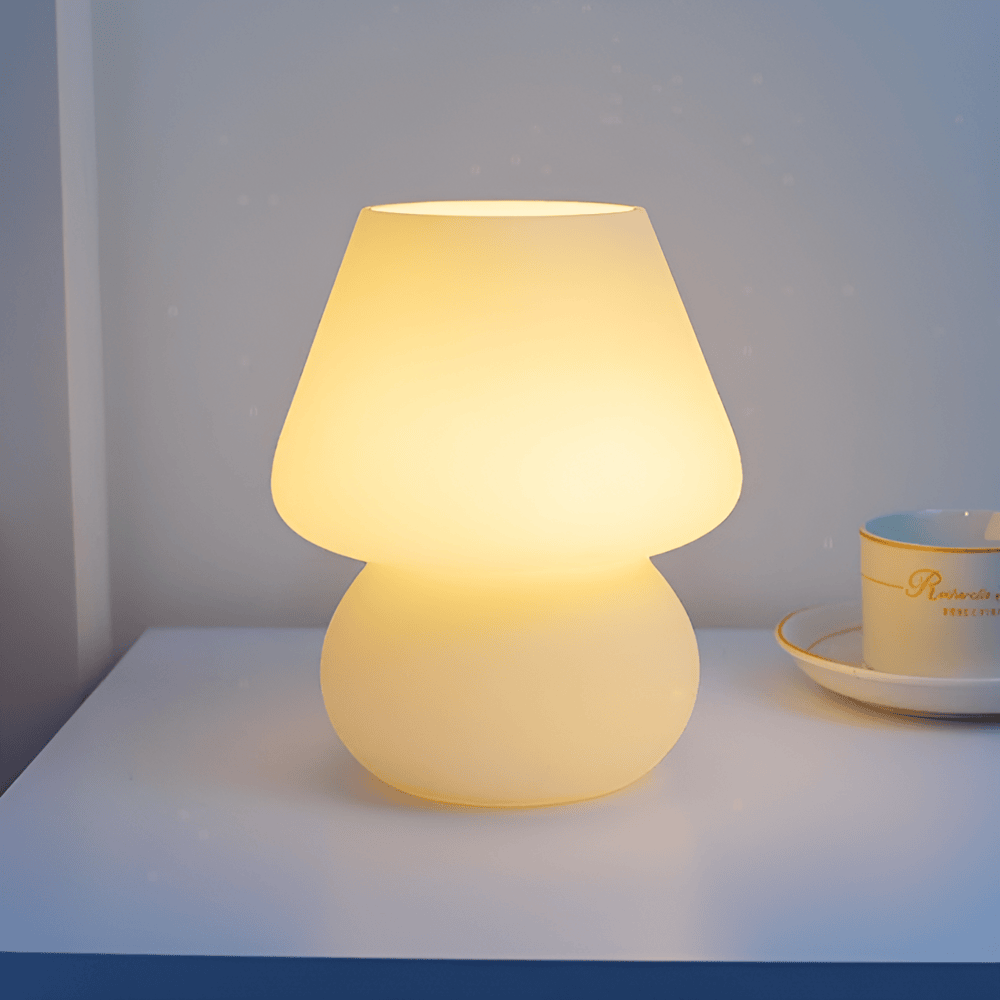 LumenWave | Handblåst randig bordslampa i glas | elesira