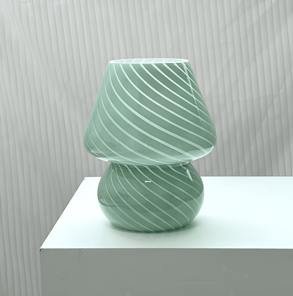 LumenWave | Handblåst randig bordslampa i glas | elesira