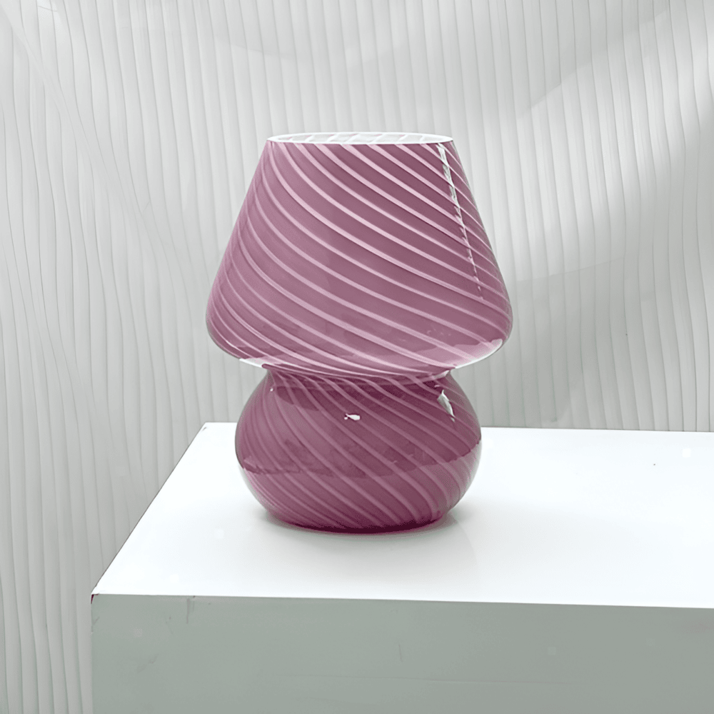 LumenWave | Handblåst randig bordslampa i glas | elesira