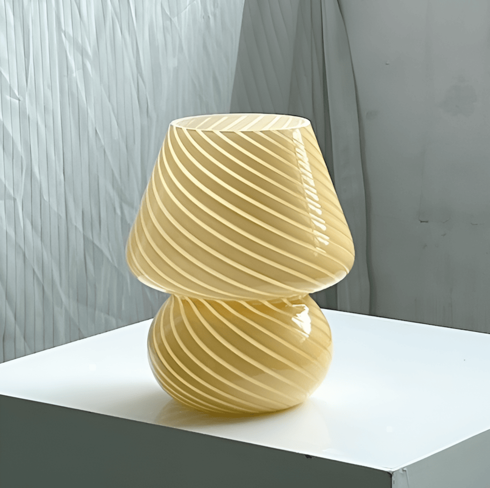 LumenWave | Handblåst randig bordslampa i glas | elesira