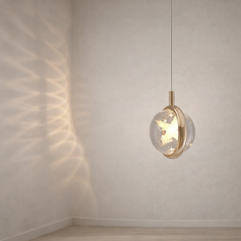 Strakke verstelbare hanglamp met geïntegreerde led - 7W zwart en goud | elesira