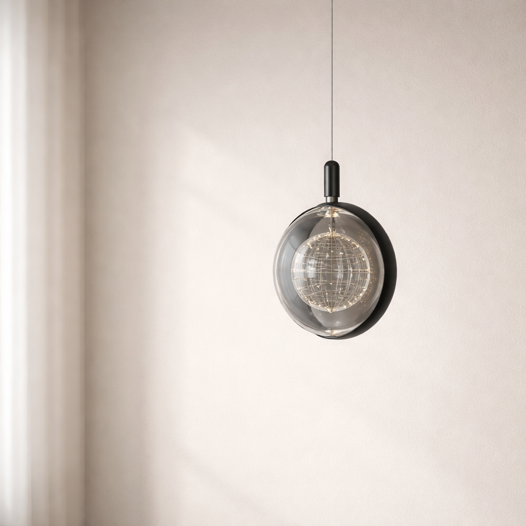 Strakke verstelbare hanglamp met geïntegreerde led - 7W zwart en goud | elesira