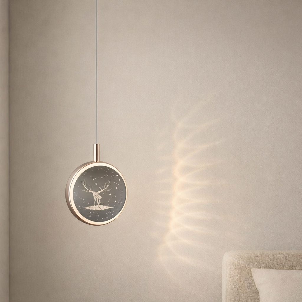 Strakke verstelbare hanglamp met geïntegreerde led - 7W zwart en goud | elesira