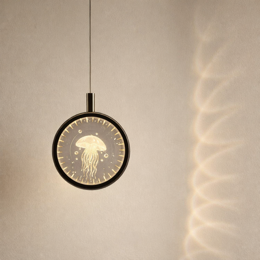 Strakke verstelbare hanglamp met geïntegreerde led - 7W zwart en goud | elesira