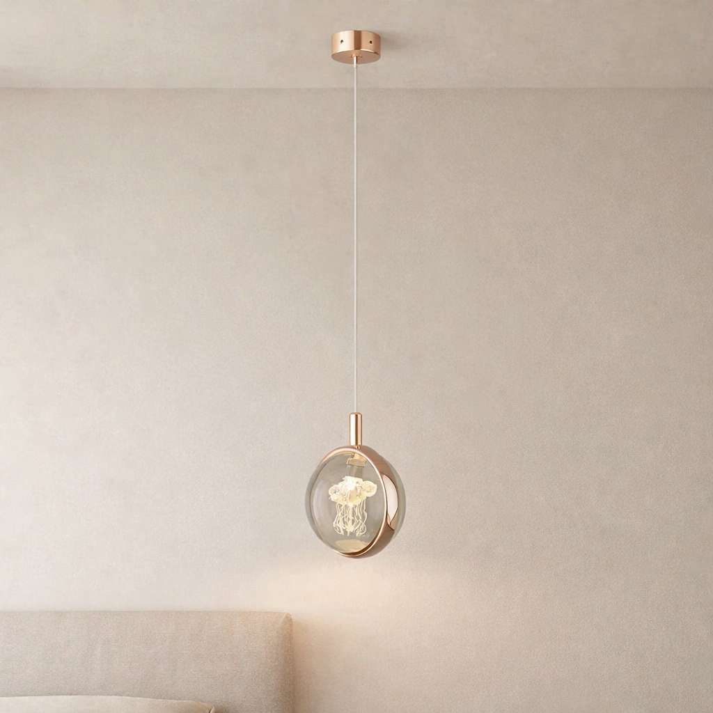 Strakke verstelbare hanglamp met geïntegreerde led - 7W zwart en goud | elesira