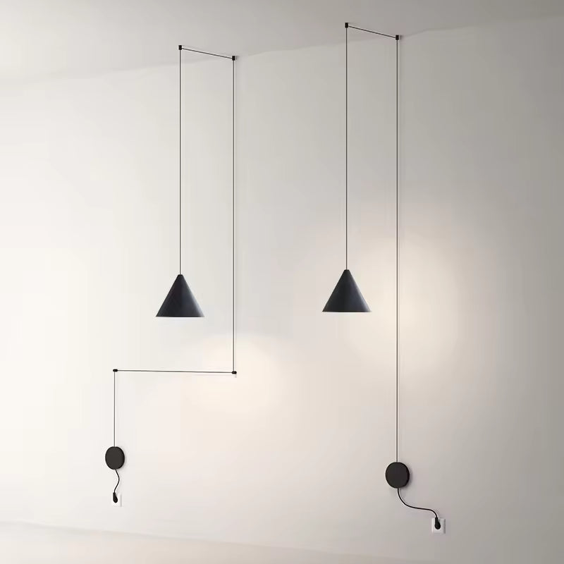 Elegante schwarze Hängeleuchte aus Metall mit E27-Fassung | elesira