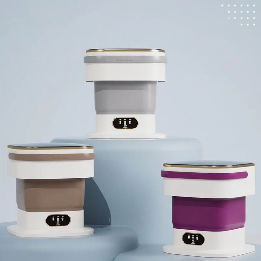 Portable Foldable Mini Washer For Small Loads In Compact Size - Elesira