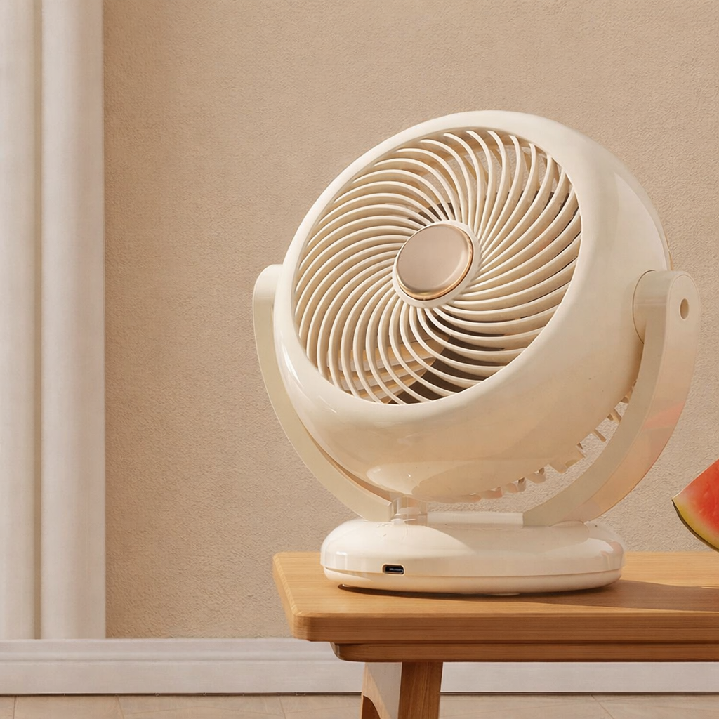 Veelzijdige compacte ventilator voor hand- en bureaugebruik | elesira