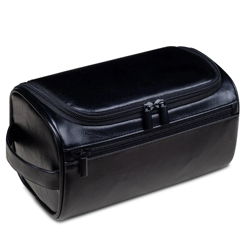 Necessaire de viagem sofisticado em pele com gancho prático para pendurar | elesira