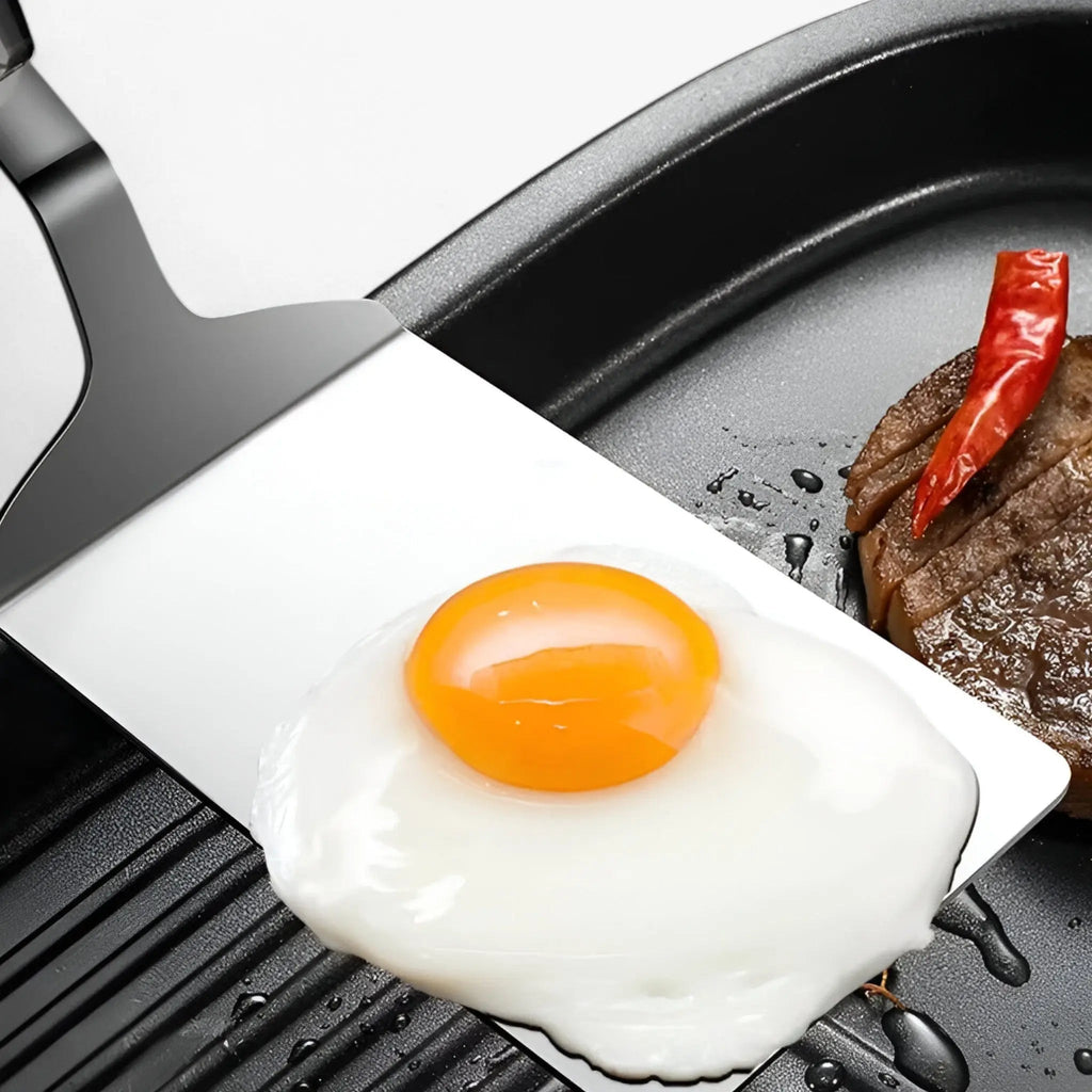 Vierkante spatel met houten handvat – perfect voor grillen en koken | elesira