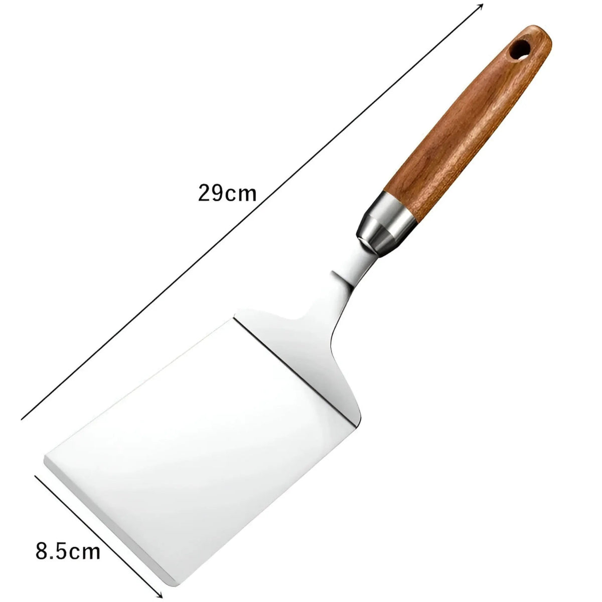 Vierkante spatel met houten handvat – perfect voor grillen en koken | elesira