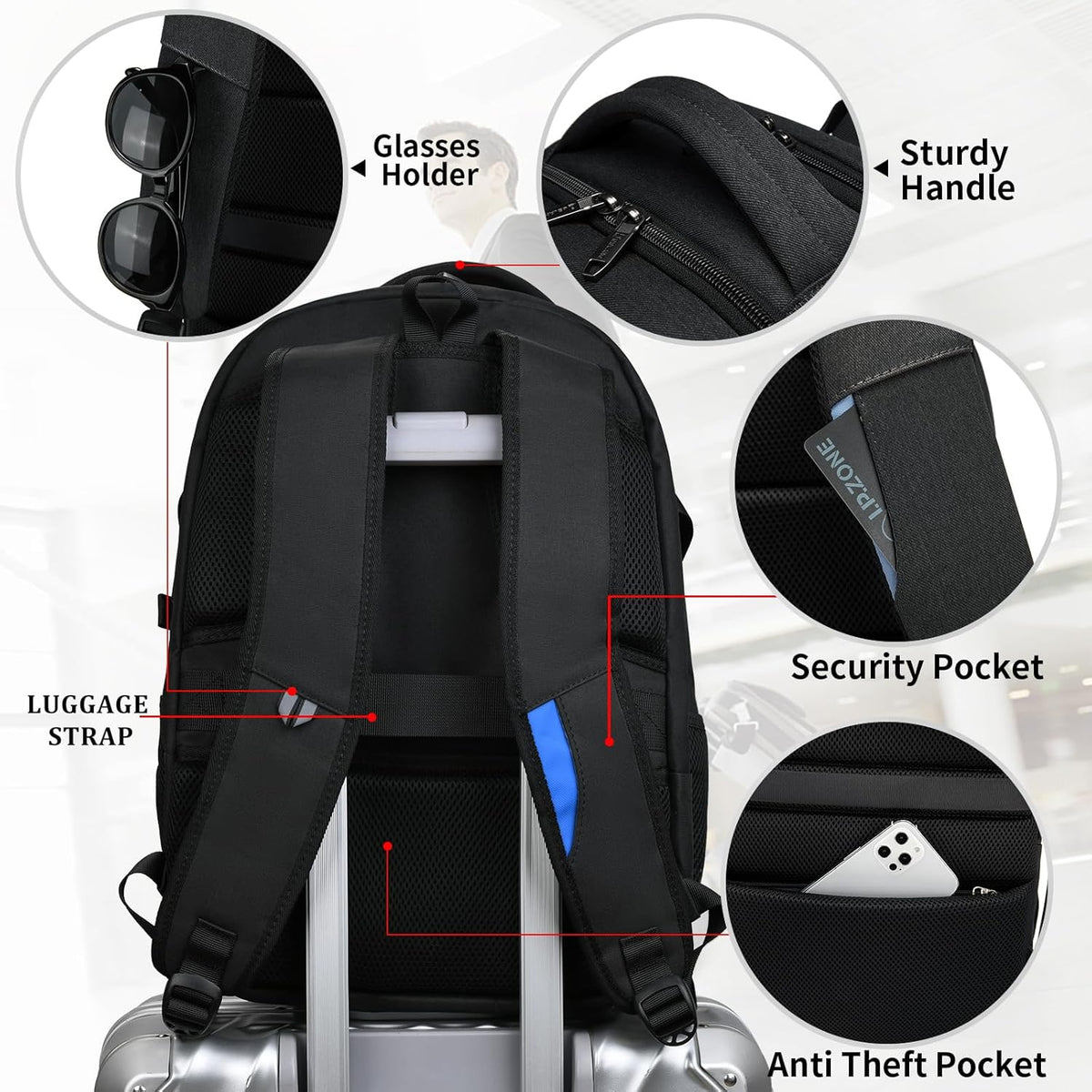 Rucsac de călătorie impermeabil pentru laptop - Design antifurt - PackSmart | elesira