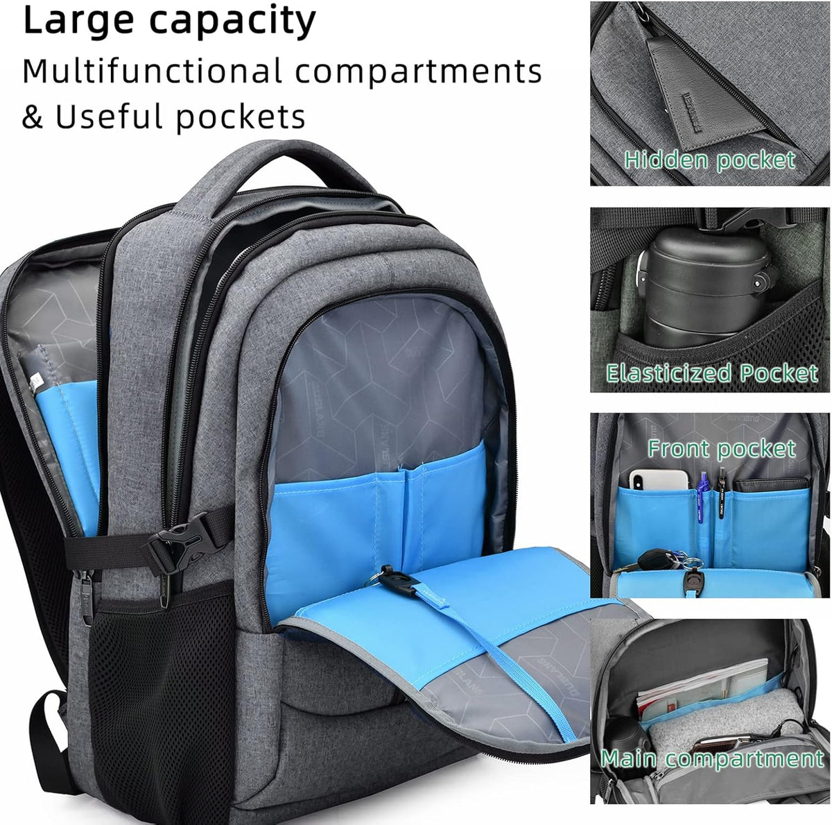 Rucsac de călătorie impermeabil pentru laptop - Design antifurt - PackSmart | elesira