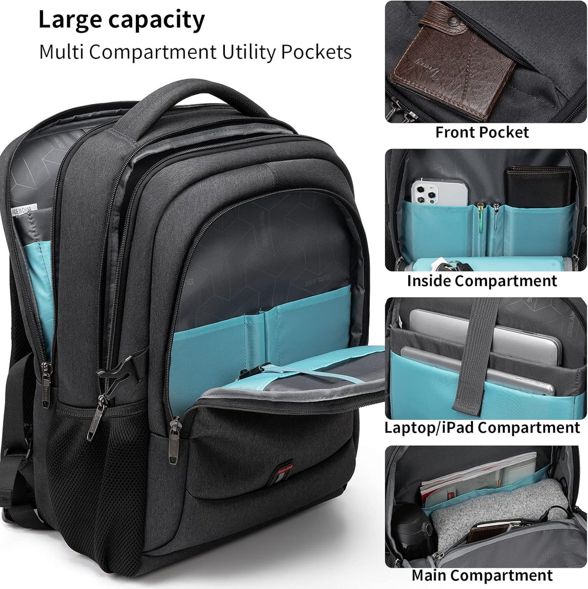 Rucsac de călătorie impermeabil pentru laptop - Design antifurt - PackSmart | elesira