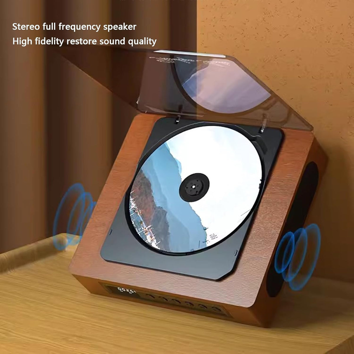 Bluetooth-CD-Player im Vintage-Stil mit UKW-Radio und Streaming | elesira