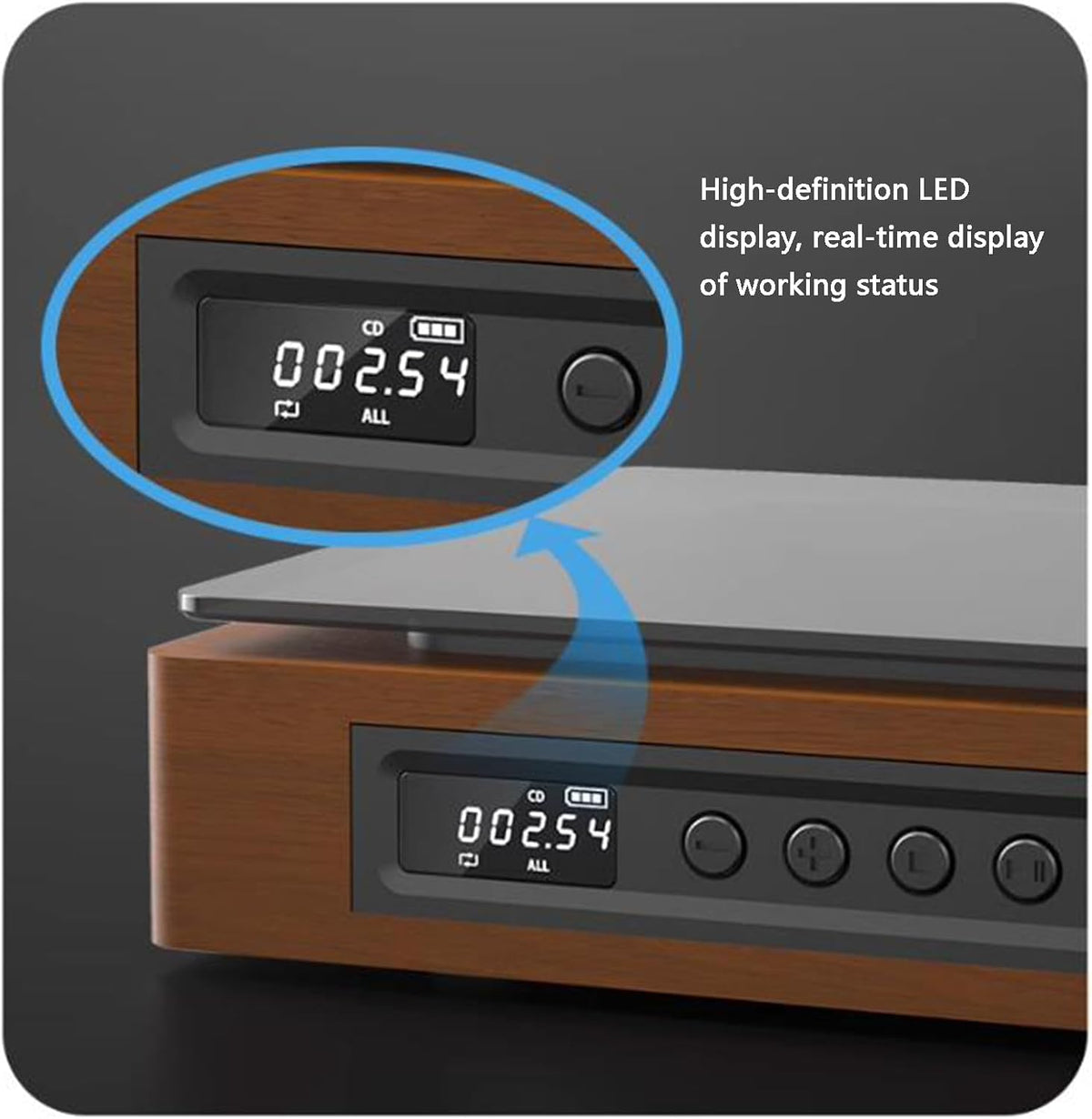 Bluetooth-CD-Player im Vintage-Stil mit UKW-Radio und Streaming | elesira