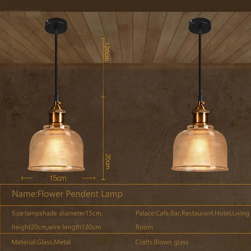 Szklowa lampa wisząca w stylu vintage | elesira