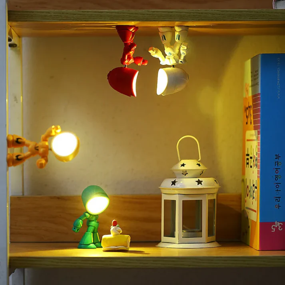 Lekfull robotbordslampa med varmt LED-sken | elesira