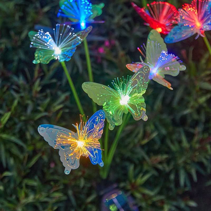 Solar Garden Lights with Fiber Optic Butterfly Design | elesira