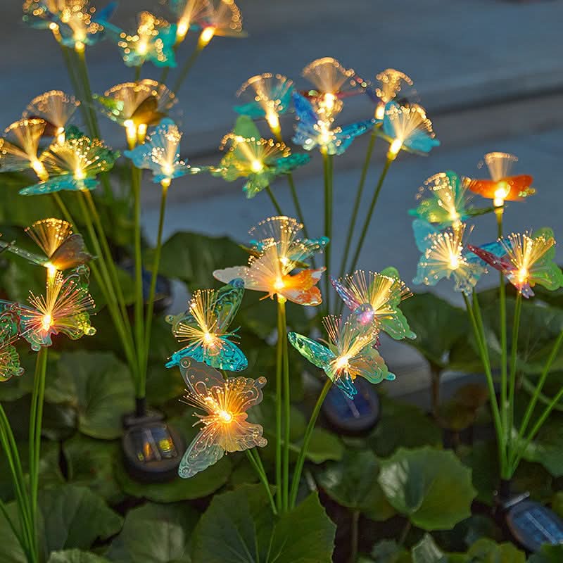 Solar Garden Lights with Fiber Optic Butterfly Design | elesira
