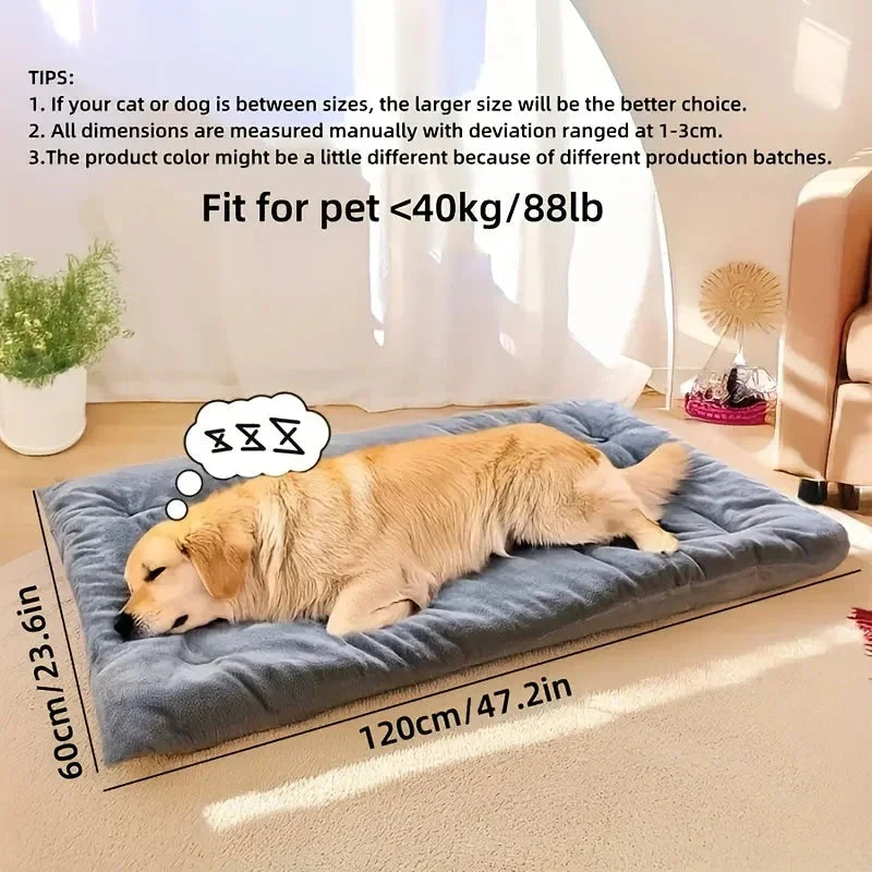 XXL ソフトなふわふわトップ付き犬用マットレス - 120 x 60 cm | elesira