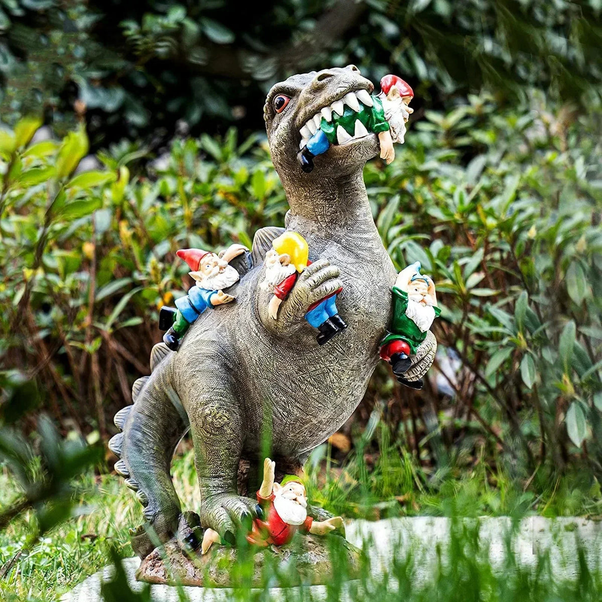 Figurină decorativă de grădină cu dinozaur din rășină, rezistentă la intemperii | elesira
